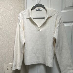 H&M Cream V-Neck Women's Sweater